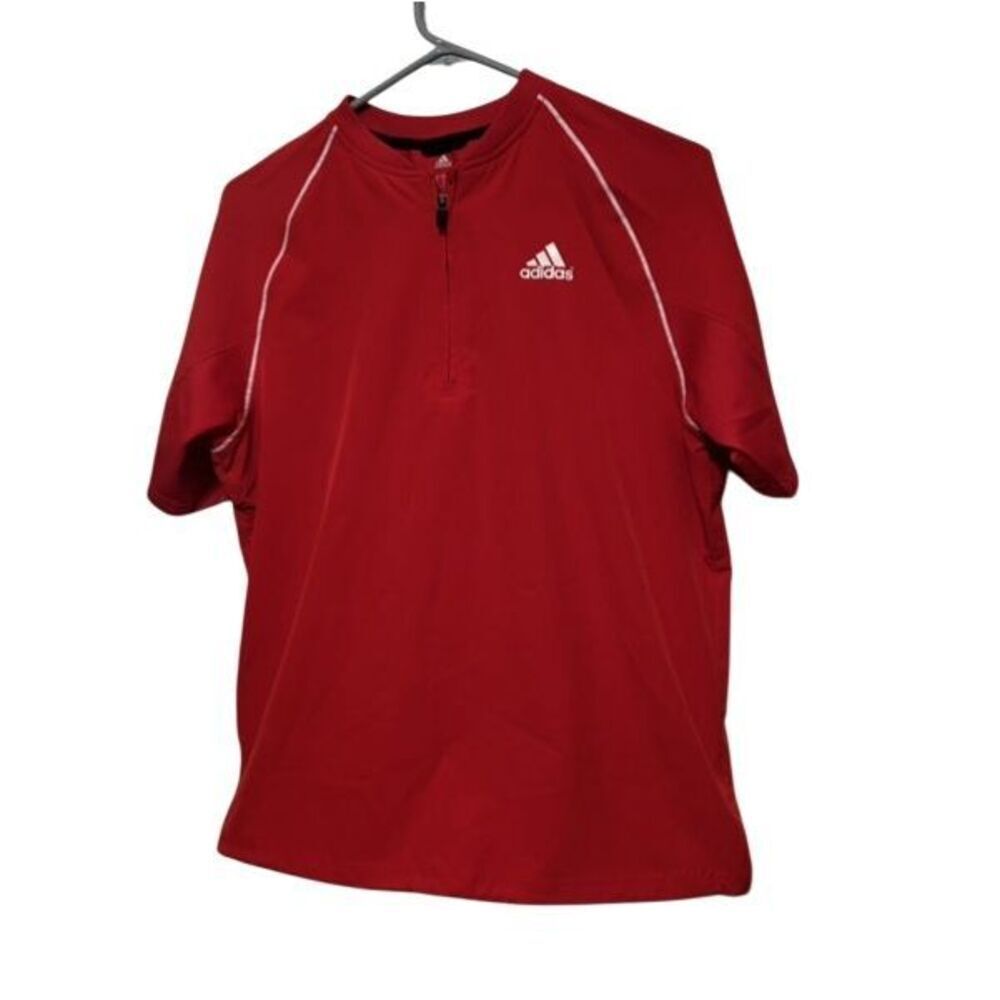 Adidas Triple Stripe Men’s Size Large Vented 1/3 Zip Athletic Shirt